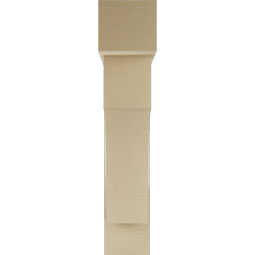 Ekena Millwork - BKTUR0756X34X38WTL05RCPR - Timberthane Faux Wood Westlake Style Bracket w/ Offset Brace, Block Ends, 7 1/2"W x 34"D x 38"H, Primed Tan