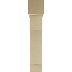 Ekena Millwork - BKTUR0756X34X40WTL05RCPR - Timberthane Faux Wood Westlake Style Bracket w/ Offset Brace, Block Ends, 7 1/2"W x 34"D x 40"H, Primed Tan