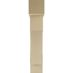 Ekena Millwork - BKTUR0756X36X40WTL05RCPR - Timberthane Faux Wood Westlake Style Bracket w/ Offset Brace, Block Ends, 7 1/2"W x 36"D x 40"H, Primed Tan