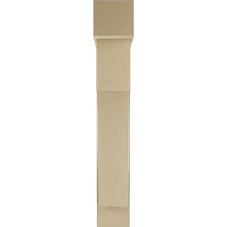 Ekena Millwork - BKTUR0756X36X48WTL05RCPR - Timberthane Faux Wood Westlake Style Bracket w/ Offset Brace, Block Ends, 7 1/2"W x 36"D x 48"H, Primed Tan