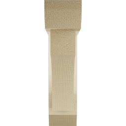 Ekena Millwork - BKTUR0352X14X14WTL06RCPR - Timberthane Faux Wood Westlake Style Bracket w/ Offset Brace, Slat Ends, 3 1/2"W x 14"D x 14"H, Primed Tan