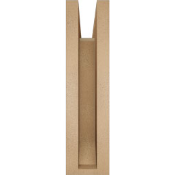 Ekena Millwork - BKTUR0352X14X14WTL06RCPR - Timberthane Faux Wood Westlake Style Bracket w/ Offset Brace, Slat Ends, 3 1/2"W x 14"D x 14"H, Primed Tan
