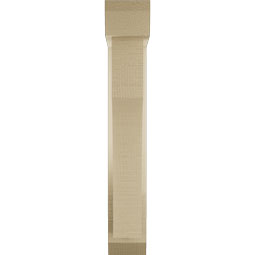 Ekena Millwork - BKTUR0352X14X22WTL06RCPR - Timberthane Faux Wood Westlake Style Bracket w/ Offset Brace, Slat Ends, 3 1/2"W x 14"D x 22"H, Primed Tan
