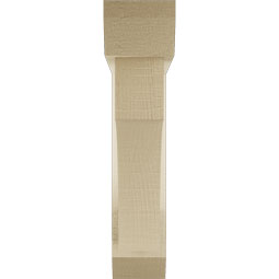 Ekena Millwork - BKTUR0352X16X16WTL06RCPR - Timberthane Faux Wood Westlake Style Bracket w/ Offset Brace, Slat Ends, 3 1/2"W x 16"D x 16"H, Primed Tan