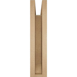 Ekena Millwork - BKTUR0352X16X16WTL06RCPR - Timberthane Faux Wood Westlake Style Bracket w/ Offset Brace, Slat Ends, 3 1/2"W x 16"D x 16"H, Primed Tan