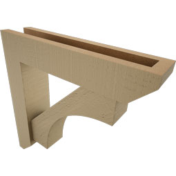 Ekena Millwork - BKTUROWTL22 - Timberthane Rough Cedar Faux Wood Westlake Slat Bracket w/ Offset Brace