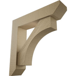 Ekena Millwork - BKTUROWTL22 - Timberthane Rough Cedar Faux Wood Westlake Slat Bracket w/ Offset Brace