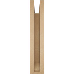 Ekena Millwork - BKTUR0352X18X18WTL06RCPR - Timberthane Faux Wood Westlake Style Bracket w/ Offset Brace, Slat Ends, 3 1/2"W x 18"D x 18"H, Primed Tan