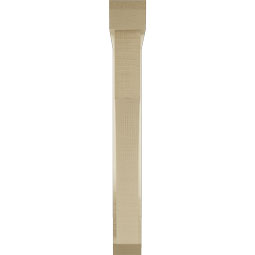 Ekena Millwork - BKTUR0352X24X28WTL06RCPR - Timberthane Faux Wood Westlake Style Bracket w/ Offset Brace, Slat Ends, 3 1/2"W x 24"D x 28"H, Primed Tan
