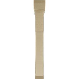 Ekena Millwork - BKTUR0352X28X28WTL06RCPR - Timberthane Faux Wood Westlake Style Bracket w/ Offset Brace, Slat Ends, 3 1/2"W x 28"D x 28"H, Primed Tan