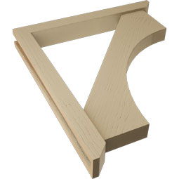 Ekena Millwork - BKTUR0352X28X32WTL06RCPR - Timberthane Faux Wood Westlake Style Bracket w/ Offset Brace, Slat Ends, 3 1/2"W x 28"D x 32"H, Primed Tan