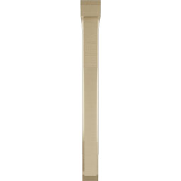 Ekena Millwork - BKTUR0352X28X36WTL06RCPR - Timberthane Faux Wood Westlake Style Bracket w/ Offset Brace, Slat Ends, 3 1/2"W x 28"D x 36"H, Primed Tan