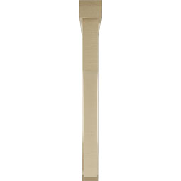 Ekena Millwork - BKTUR0352X34X34WTL06RCPR - Timberthane Faux Wood Westlake Style Bracket w/ Offset Brace, Slat Ends, 3 1/2"W x 34"D x 34"H, Primed Tan