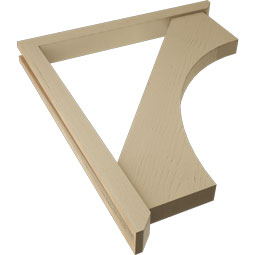 Ekena Millwork - BKTUR0352X34X40WTL06RCPR - Timberthane Faux Wood Westlake Style Bracket w/ Offset Brace, Slat Ends, 3 1/2"W x 34"D x 40"H, Primed Tan