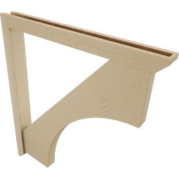 Ekena Millwork - BKTUR0352X36X40WTL06RCPR - Timberthane Faux Wood Westlake Style Bracket w/ Offset Brace, Slat Ends, 3 1/2"W x 36"D x 40"H, Primed Tan