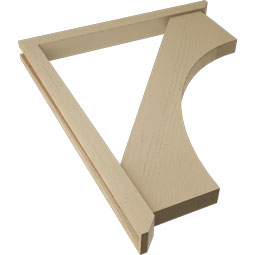 Ekena Millwork - BKTUR0352X36X44WTL06RCPR - Timberthane Faux Wood Westlake Style Bracket w/ Offset Brace, Slat Ends, 3 1/2"W x 36"D x 44"H, Primed Tan