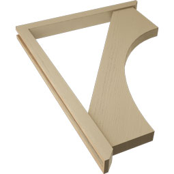 Ekena Millwork - BKTUR0352X36X48WTL06RCPR - Timberthane Faux Wood Westlake Style Bracket w/ Offset Brace, Slat Ends, 3 1/2"W x 36"D x 48"H, Primed Tan