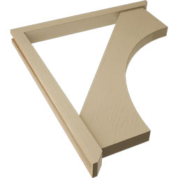 Ekena Millwork - BKTUR0352X38X44WTL06RCPR - Timberthane Faux Wood Westlake Style Bracket w/ Offset Brace, Slat Ends, 3 1/2"W x 38"D x 44"H, Primed Tan