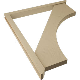 Ekena Millwork - BKTUR0352X42X48WTL06RCPR - Timberthane Faux Wood Westlake Style Bracket w/ Offset Brace, Slat Ends, 3 1/2"W x 42"D x 48"H, Primed Tan