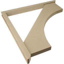 Ekena Millwork - BKTUR0352X46X46WTL06RCPR - Timberthane Faux Wood Westlake Style Bracket w/ Offset Brace, Slat Ends, 3 1/2"W x 46"D x 46"H, Primed Tan