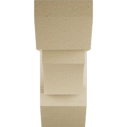 Ekena Millwork - BKTUR0554X14X14WTL06RCPR - Timberthane Faux Wood Westlake Style Bracket w/ Offset Brace, Slat Ends, 5 1/2"W x 14"D x 14"H, Primed Tan