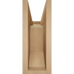 Ekena Millwork - BKTUR0554X14X14WTL06RCPR - Timberthane Faux Wood Westlake Style Bracket w/ Offset Brace, Slat Ends, 5 1/2"W x 14"D x 14"H, Primed Tan