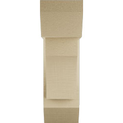 Ekena Millwork - BKTUR0554X14X18WTL06RCPR - Timberthane Faux Wood Westlake Style Bracket w/ Offset Brace, Slat Ends, 5 1/2"W x 14"D x 18"H, Primed Tan