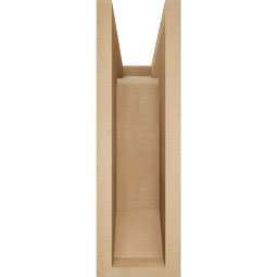 Ekena Millwork - BKTUR0554X14X18WTL06RCPR - Timberthane Faux Wood Westlake Style Bracket w/ Offset Brace, Slat Ends, 5 1/2"W x 14"D x 18"H, Primed Tan