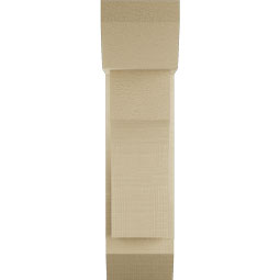 Ekena Millwork - BKTUR0554X14X22WTL06RCPR - Timberthane Faux Wood Westlake Style Bracket w/ Offset Brace, Slat Ends, 5 1/2"W x 14"D x 22"H, Primed Tan
