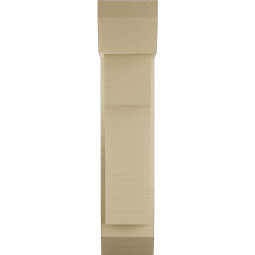 Ekena Millwork - BKTUR0554X14X26WTL06RCPR - Timberthane Faux Wood Westlake Style Bracket w/ Offset Brace, Slat Ends, 5 1/2"W x 14"D x 26"H, Primed Tan