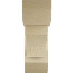 Ekena Millwork - BKTUR0554X16X16WTL06RCPR - Timberthane Faux Wood Westlake Style Bracket w/ Offset Brace, Slat Ends, 5 1/2"W x 16"D x 16"H, Primed Tan
