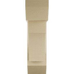 Ekena Millwork - BKTUR0554X16X20WTL06RCPR - Timberthane Faux Wood Westlake Style Bracket w/ Offset Brace, Slat Ends, 5 1/2"W x 16"D x 20"H, Primed Tan