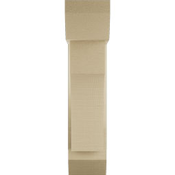 Ekena Millwork - BKTUR0554X16X24WTL06RCPR - Timberthane Faux Wood Westlake Style Bracket w/ Offset Brace, Slat Ends, 5 1/2"W x 16"D x 24"H, Primed Tan