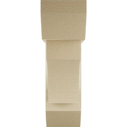 Ekena Millwork - BKTUR0554X18X18WTL06RCPR - Timberthane Faux Wood Westlake Style Bracket w/ Offset Brace, Slat Ends, 5 1/2"W x 18"D x 18"H, Primed Tan