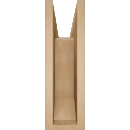Ekena Millwork - BKTUR0554X18X18WTL06RCPR - Timberthane Faux Wood Westlake Style Bracket w/ Offset Brace, Slat Ends, 5 1/2"W x 18"D x 18"H, Primed Tan