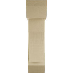 Ekena Millwork - BKTUR0554X18X22WTL06RCPR - Timberthane Faux Wood Westlake Style Bracket w/ Offset Brace, Slat Ends, 5 1/2"W x 18"D x 22"H, Primed Tan