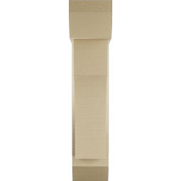 Ekena Millwork - BKTUR0554X18X26WTL06RCPR - Timberthane Faux Wood Westlake Style Bracket w/ Offset Brace, Slat Ends, 5 1/2"W x 18"D x 26"H, Primed Tan