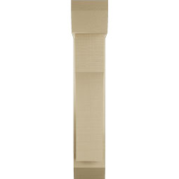 Ekena Millwork - BKTUR0554X18X30WTL06RCPR - Timberthane Faux Wood Westlake Style Bracket w/ Offset Brace, Slat Ends, 5 1/2"W x 18"D x 30"H, Primed Tan