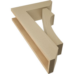 Ekena Millwork - BKTUR0554X18X30WTL06RCPR - Timberthane Faux Wood Westlake Style Bracket w/ Offset Brace, Slat Ends, 5 1/2"W x 18"D x 30"H, Primed Tan