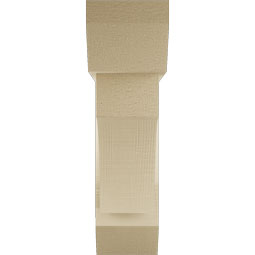 Ekena Millwork - BKTUR0554X20X20WTL06RCPR - Timberthane Faux Wood Westlake Style Bracket w/ Offset Brace, Slat Ends, 5 1/2"W x 20"D x 20"H, Primed Tan
