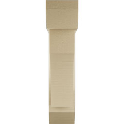 Ekena Millwork - BKTUR0554X20X24WTL06RCPR - Timberthane Faux Wood Westlake Style Bracket w/ Offset Brace, Slat Ends, 5 1/2"W x 20"D x 24"H, Primed Tan