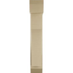 Ekena Millwork - BKTUR0554X20X32WTL06RCPR - Timberthane Faux Wood Westlake Style Bracket w/ Offset Brace, Slat Ends, 5 1/2"W x 20"D x 32"H, Primed Tan