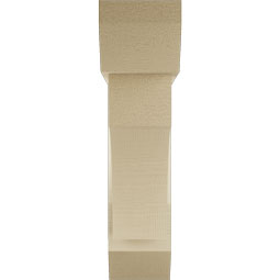 Ekena Millwork - BKTUR0554X22X22WTL06RCPR - Timberthane Faux Wood Westlake Style Bracket w/ Offset Brace, Slat Ends, 5 1/2"W x 22"D x 22"H, Primed Tan