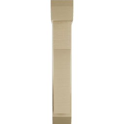Ekena Millwork - BKTUR0554X22X34WTL06RCPR - Timberthane Faux Wood Westlake Style Bracket w/ Offset Brace, Slat Ends, 5 1/2"W x 22"D x 34"H, Primed Tan