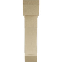 Ekena Millwork - BKTUR0554X24X24WTL06RCPR - Timberthane Faux Wood Westlake Style Bracket w/ Offset Brace, Slat Ends, 5 1/2"W x 24"D x 24"H, Primed Tan