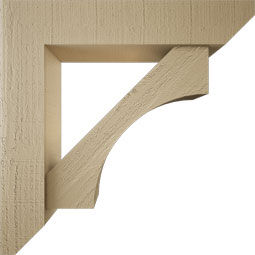 Ekena Millwork - BKTUR0554X26X26WTL06RCPR - Timberthane Faux Wood Westlake Style Bracket w/ Offset Brace, Slat Ends, 5 1/2"W x 26"D x 26"H, Primed Tan