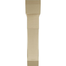 Ekena Millwork - BKTUR0554X28X28WTL06RCPR - Timberthane Faux Wood Westlake Style Bracket w/ Offset Brace, Slat Ends, 5 1/2"W x 28"D x 28"H, Primed Tan