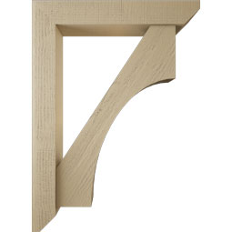 Ekena Millwork - BKTUR0554X32X44WTL06RCPR - Timberthane Faux Wood Westlake Style Bracket w/ Offset Brace, Slat Ends, 5 1/2"W x 32"D x 44"H, Primed Tan