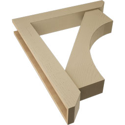 Ekena Millwork - BKTUR0554X34X40WTL06RCPR - Timberthane Faux Wood Westlake Style Bracket w/ Offset Brace, Slat Ends, 5 1/2"W x 34"D x 40"H, Primed Tan