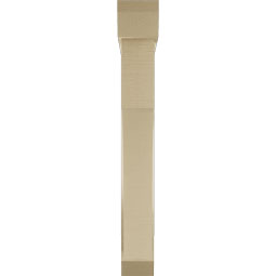 Ekena Millwork - BKTUR0554X34X42WTL06RCPR - Timberthane Faux Wood Westlake Style Bracket w/ Offset Brace, Slat Ends, 5 1/2"W x 34"D x 42"H, Primed Tan